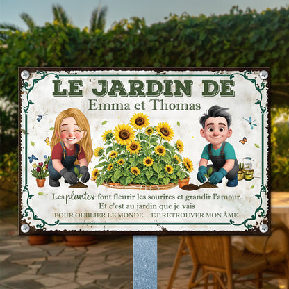 Les Plantes Font Fleurir Les Sourires Et Grandir L’amour – Plaque En Métal Personnalisée