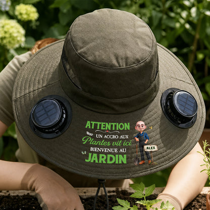 Jardinier De L’année - Chapeau Ventilateur Solaire Personnalisable