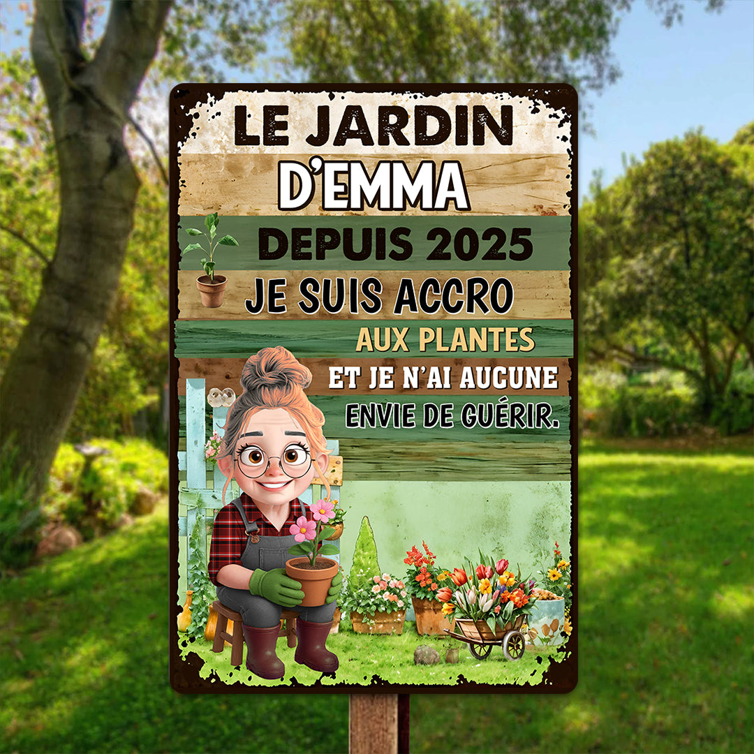 Je Suis Accro Aux Plantes – Plaque En Métal Personnalisée
