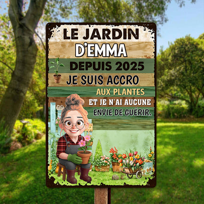 Je Suis Accro Aux Plantes – Plaque En Métal Personnalisée