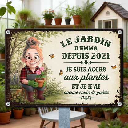 Je Suis Accro Aux Plantes  – Plaque En Métal Personnalisée