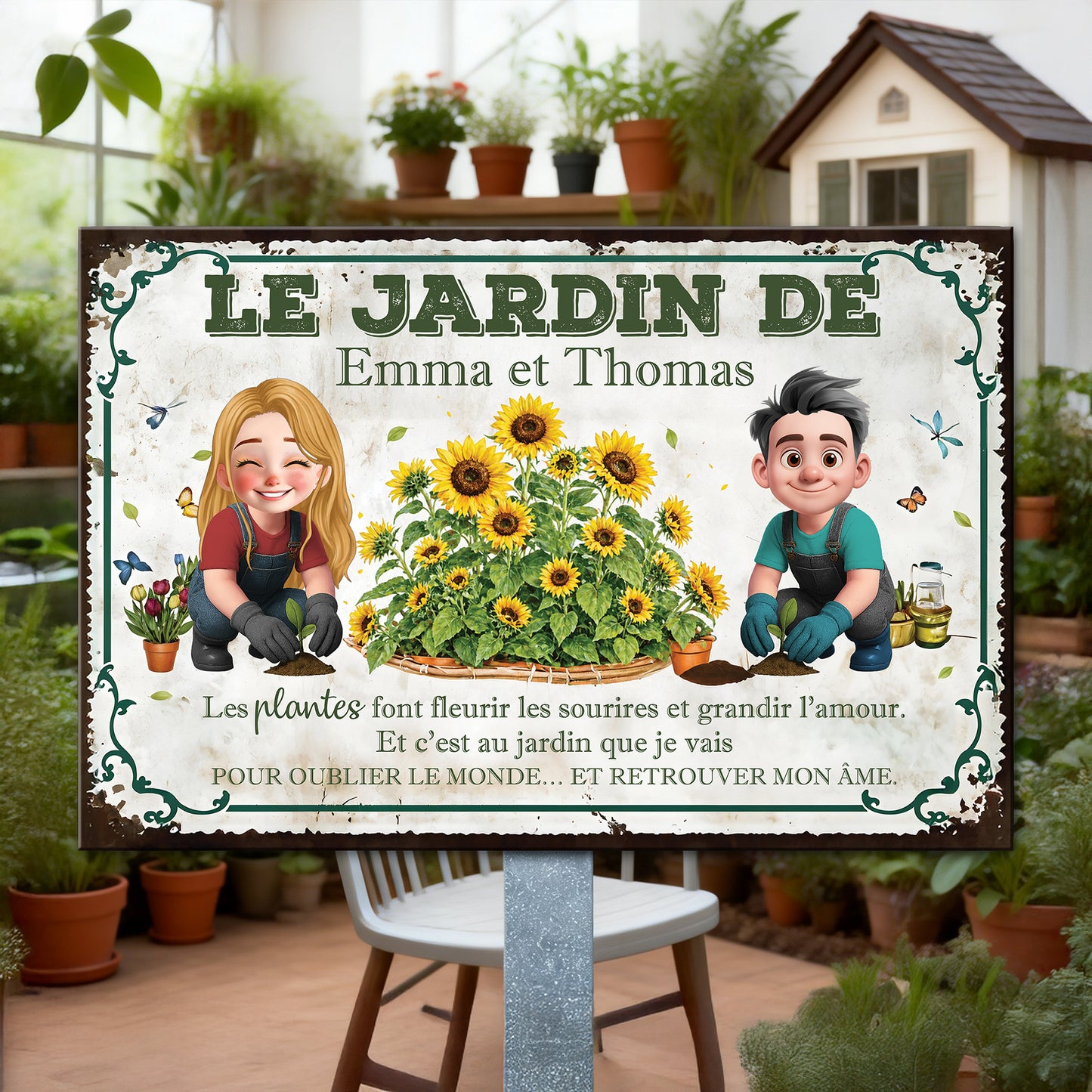 Les Plantes Font Fleurir Les Sourires Et Grandir L’amour – Plaque En Métal Personnalisée