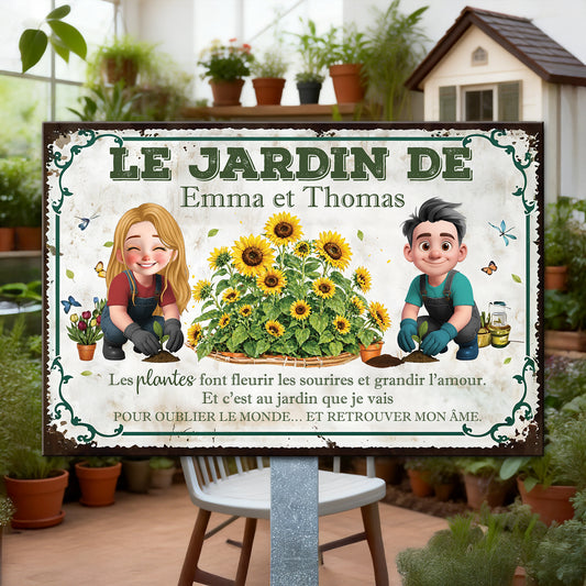 Les Plantes Font Fleurir Les Sourires Et Grandir L’amour – Plaque En Métal Personnalisée