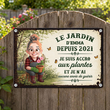 Je Suis Accro Aux Plantes  – Plaque En Métal Personnalisée