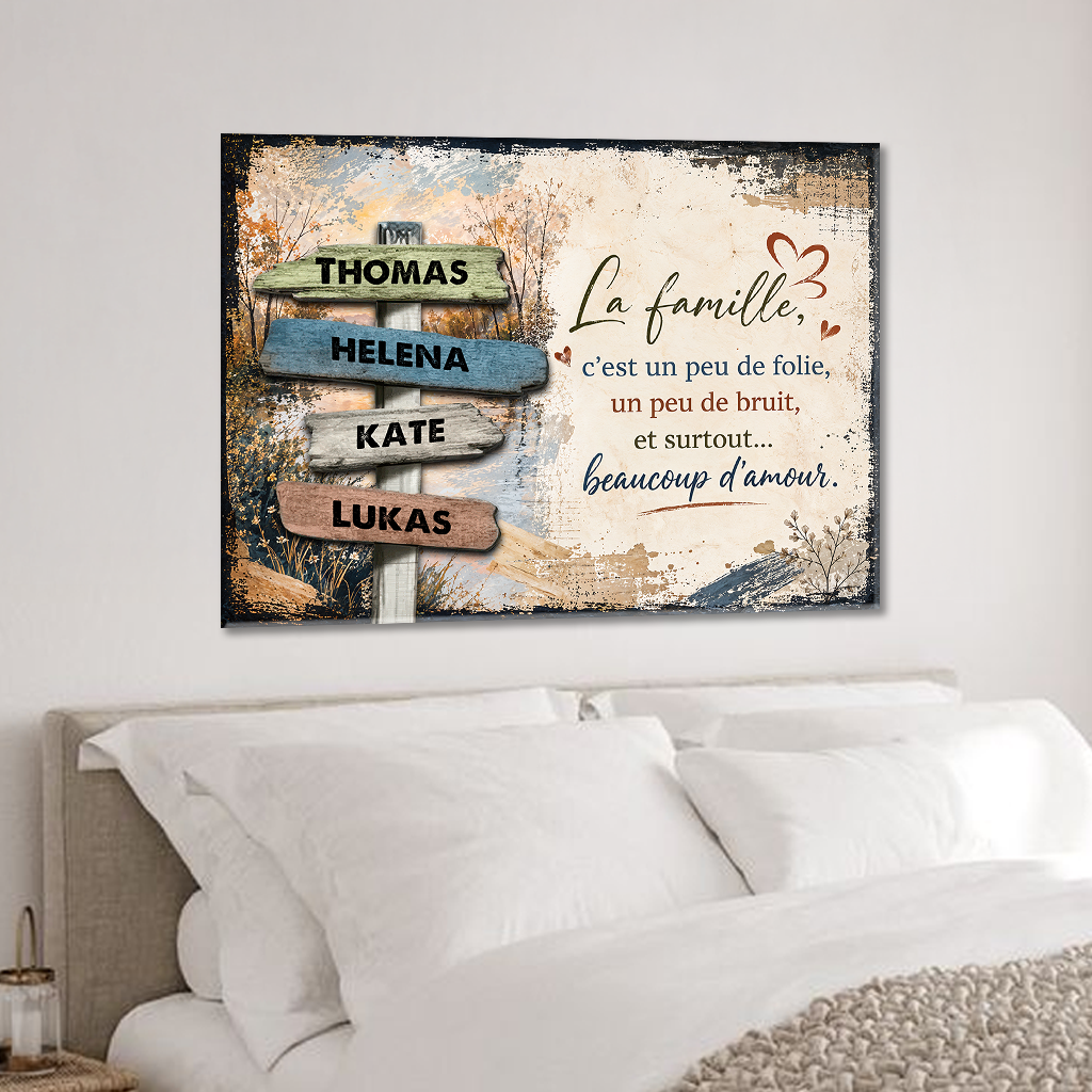 La Famille – Impression Sur Toile Personnalisée - Cadeau Familial