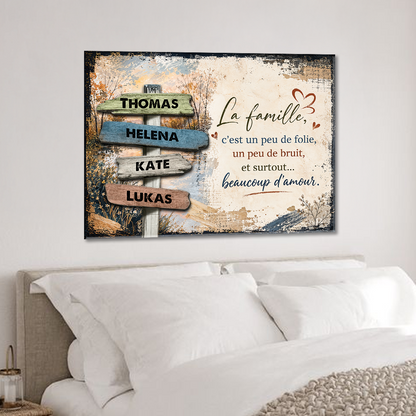 La Famille – Impression Sur Toile Personnalisée - Cadeau Familial