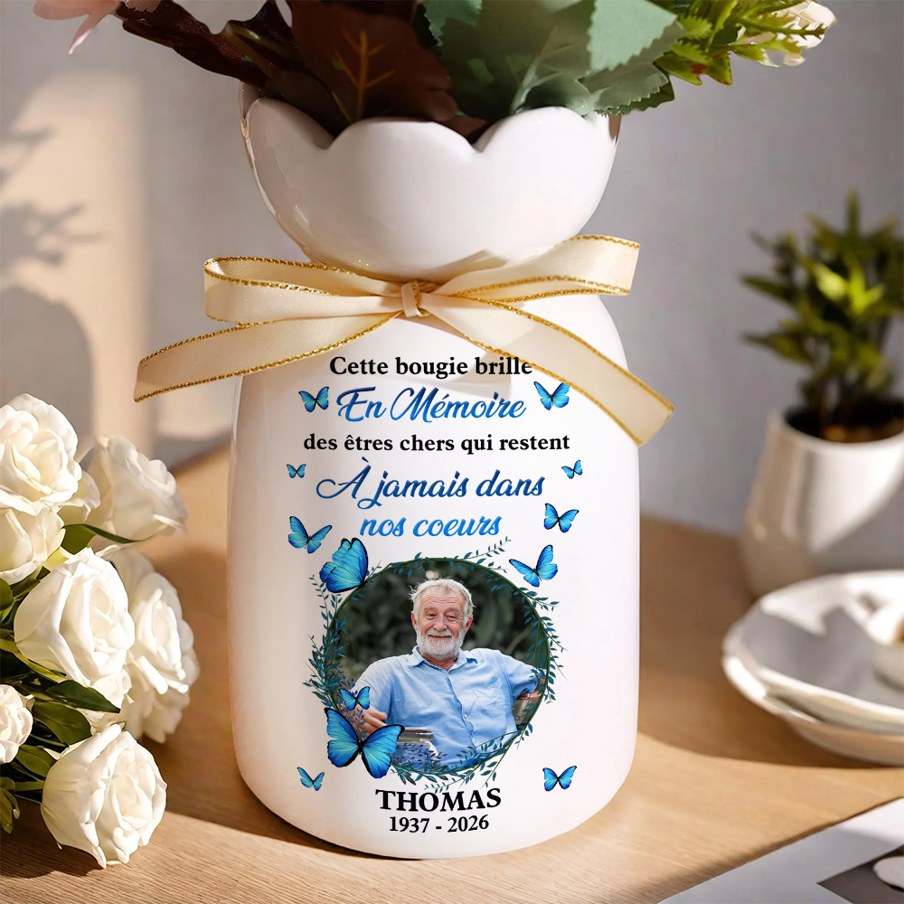 À Jamais Dans Nos Cœurs  - Vase Décoratif Personnalisé Pour La Maison