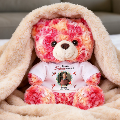 Je Suis Toujours Avec Toi - Ours En Peluche en T-shirt Personnalisé avec Photo