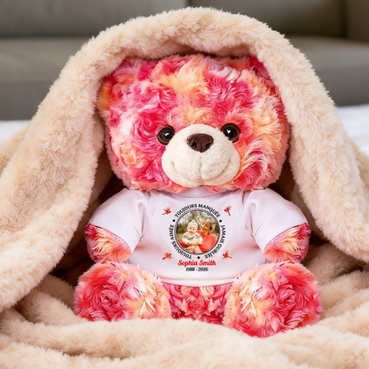 À Un Câlin Venu Du Ciel Toujours Manqué - Ours En Peluche en T-shirt Personnalisé avec Photo