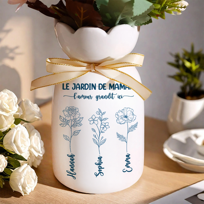 Le Jardin De Maman Mamie - Vase Décoratif Personnalisé Pour La Maison