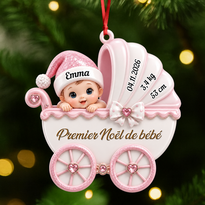 Ornement Premier Noël De Bébé Et Nouveau-né - Ornement 3D Acrylique Personnalisé
