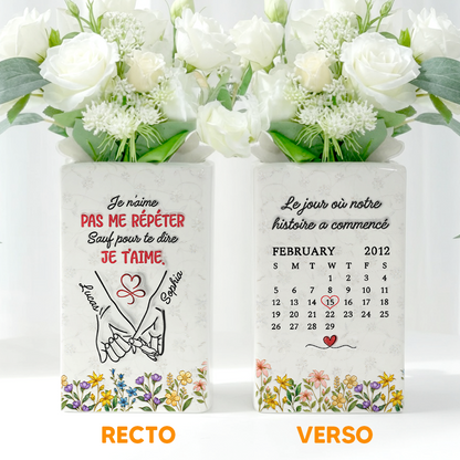 Je n’aime Pas Me Répéter - Vase Livre Personnalisé En Céramique