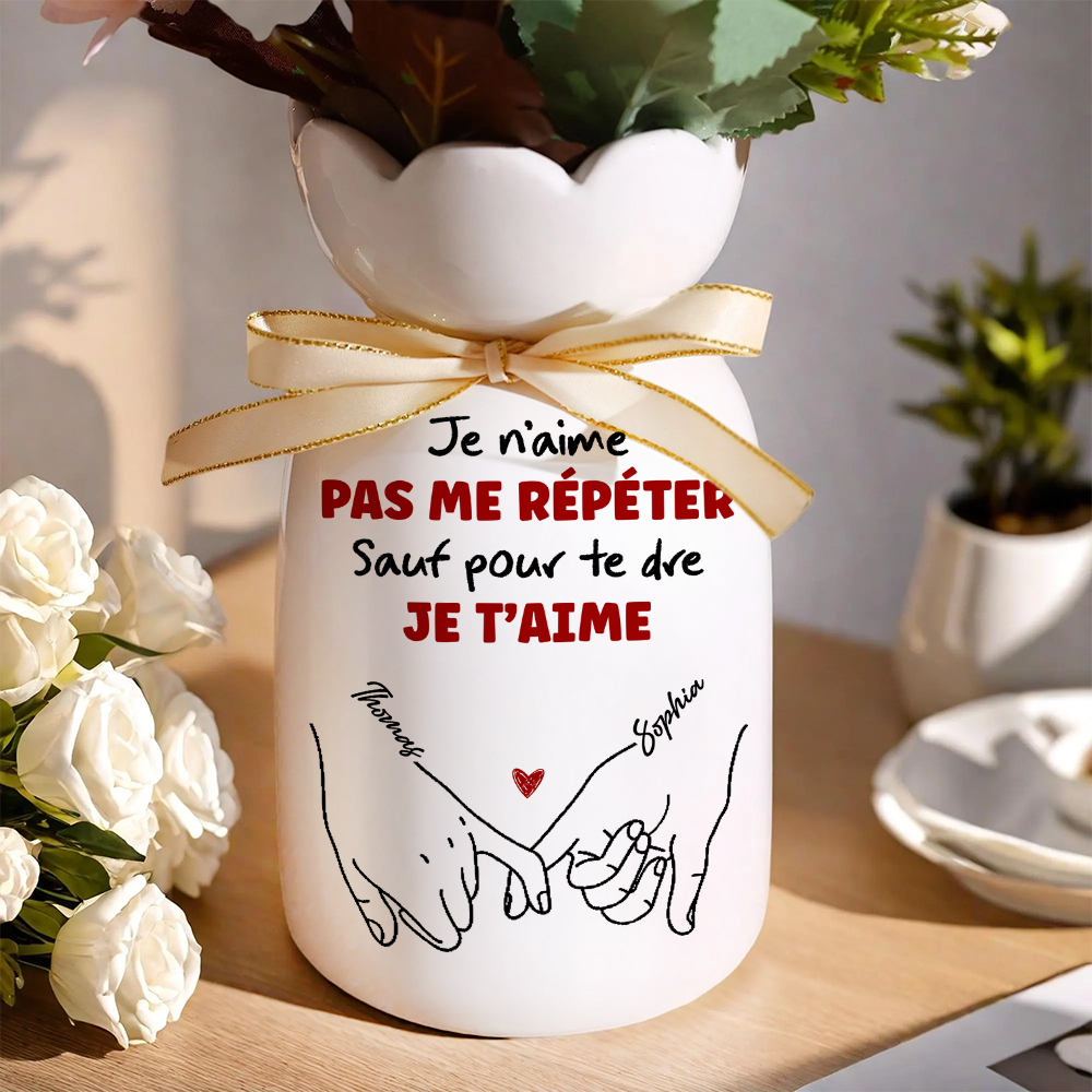 Je N’aime Pas Me Répéter Fleur - Vase Décoratif Personnalisé Pour La Maison