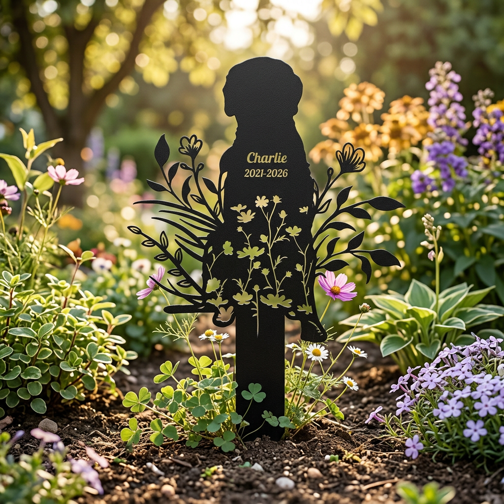 Le Jardin De Amoureux Des Chiens - Piquet De Jardin Décoratif Personnalisé