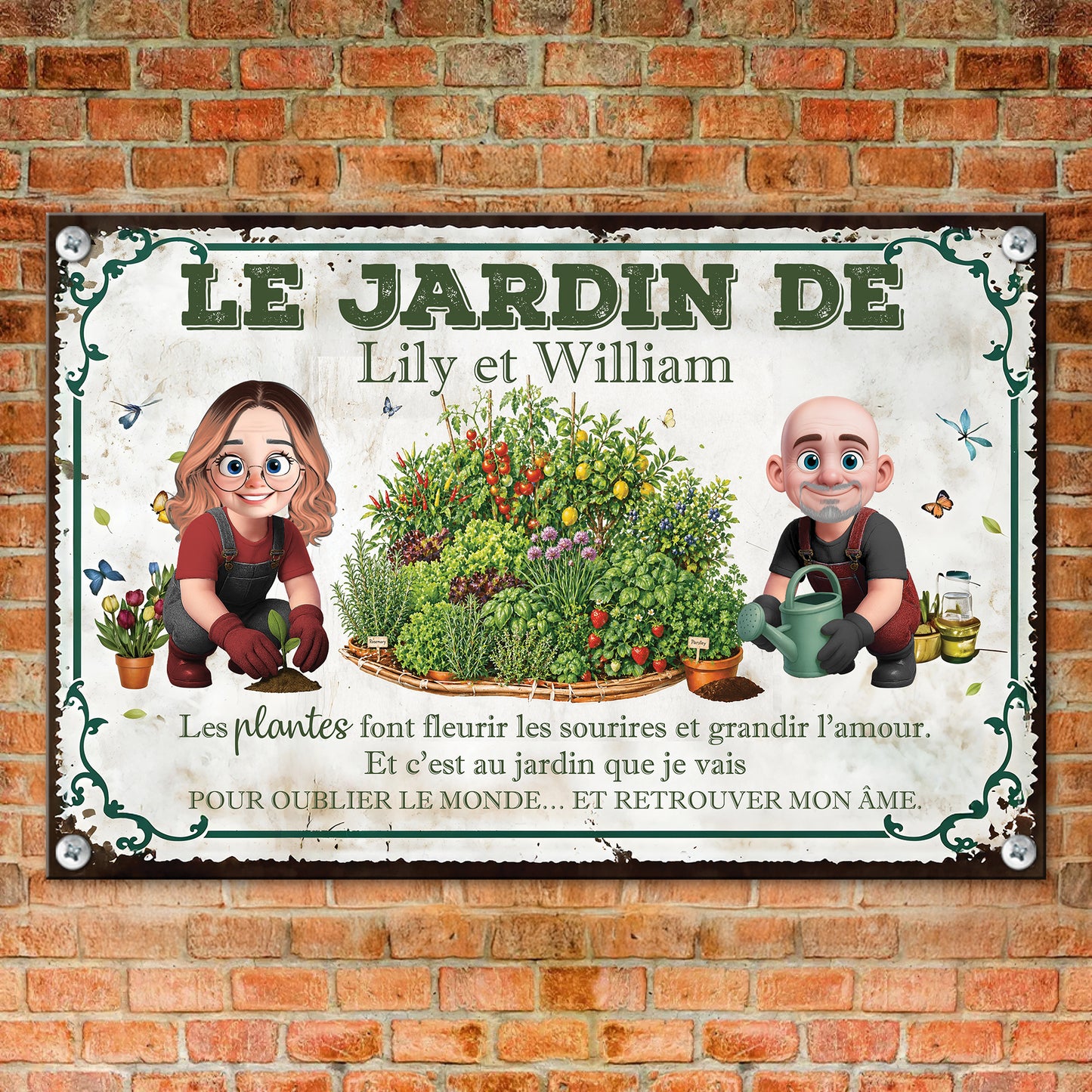 Les Plantes Font Fleurir Les Sourires Et Grandir L’amour – Plaque En Métal Personnalisée
