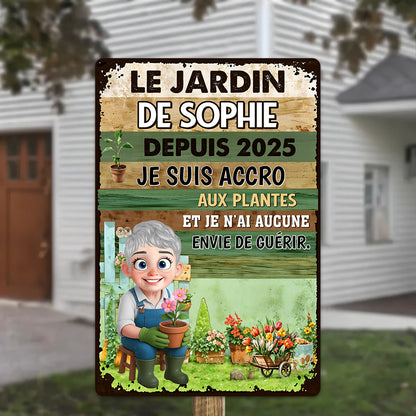 Je Suis Accro Aux Plantes – Plaque En Métal Personnalisée