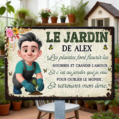 Le Jardin Les Plantes Font Fleurir Les Sourires Et Grandir L’amour  – Plaque En Métal Personnalisée