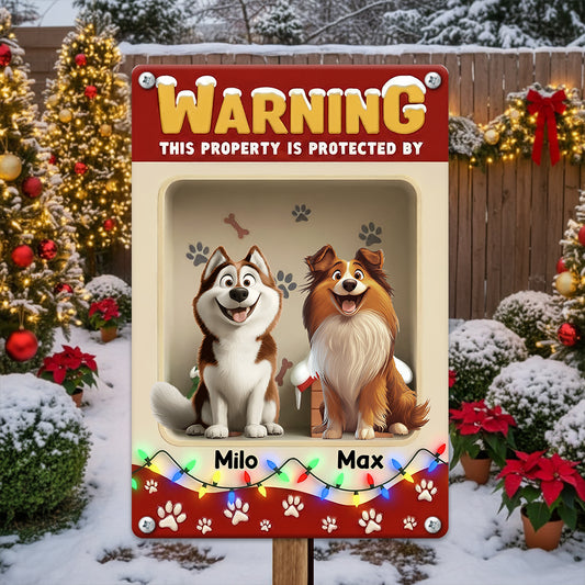 Attention Zone Sécurité 24H/24 Noël 2026 - Plaque En Métal Personnalisée