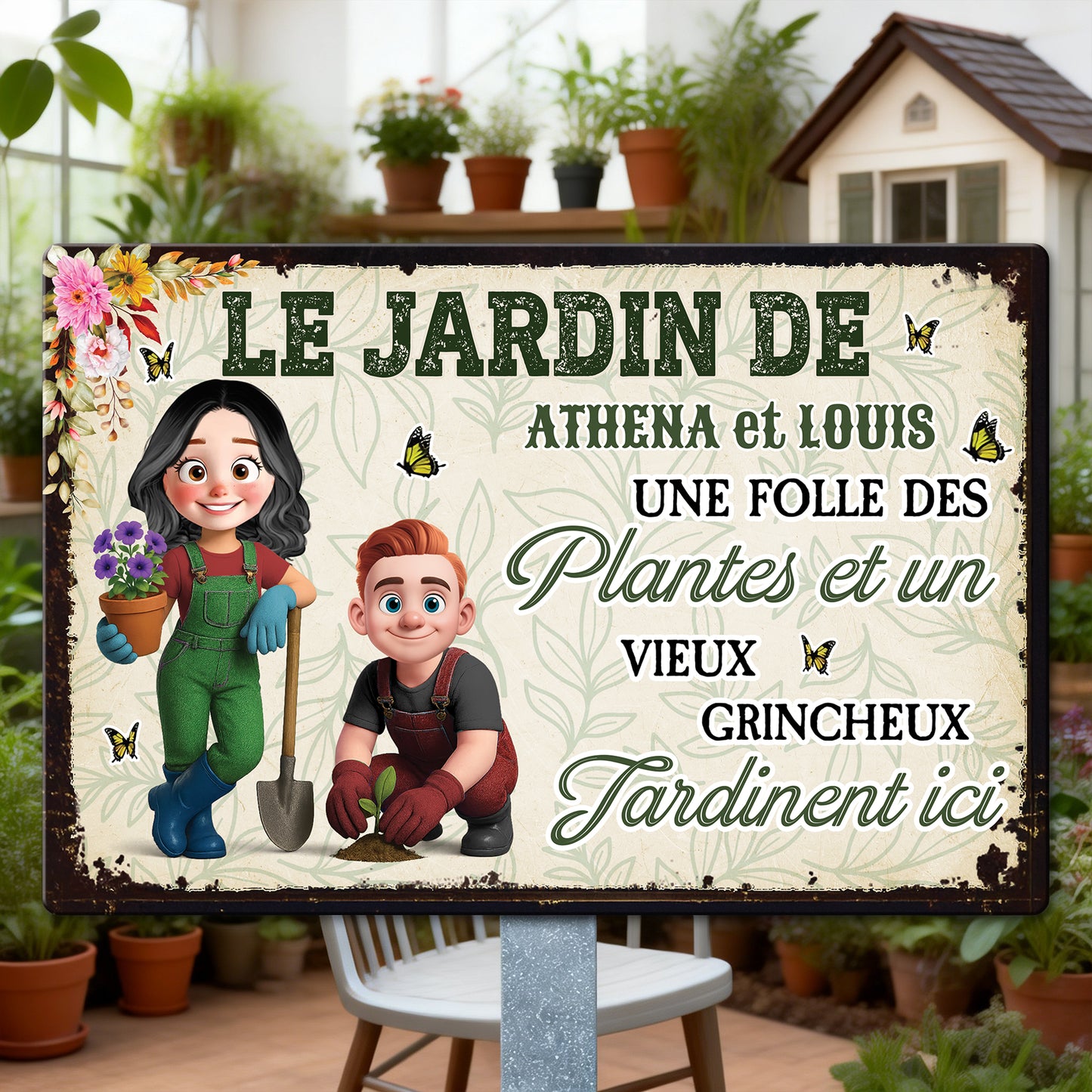 Les Plantes Font Fleurir Les Sourires Et Grandir L’amour  – Plaque En Métal Personnalisée