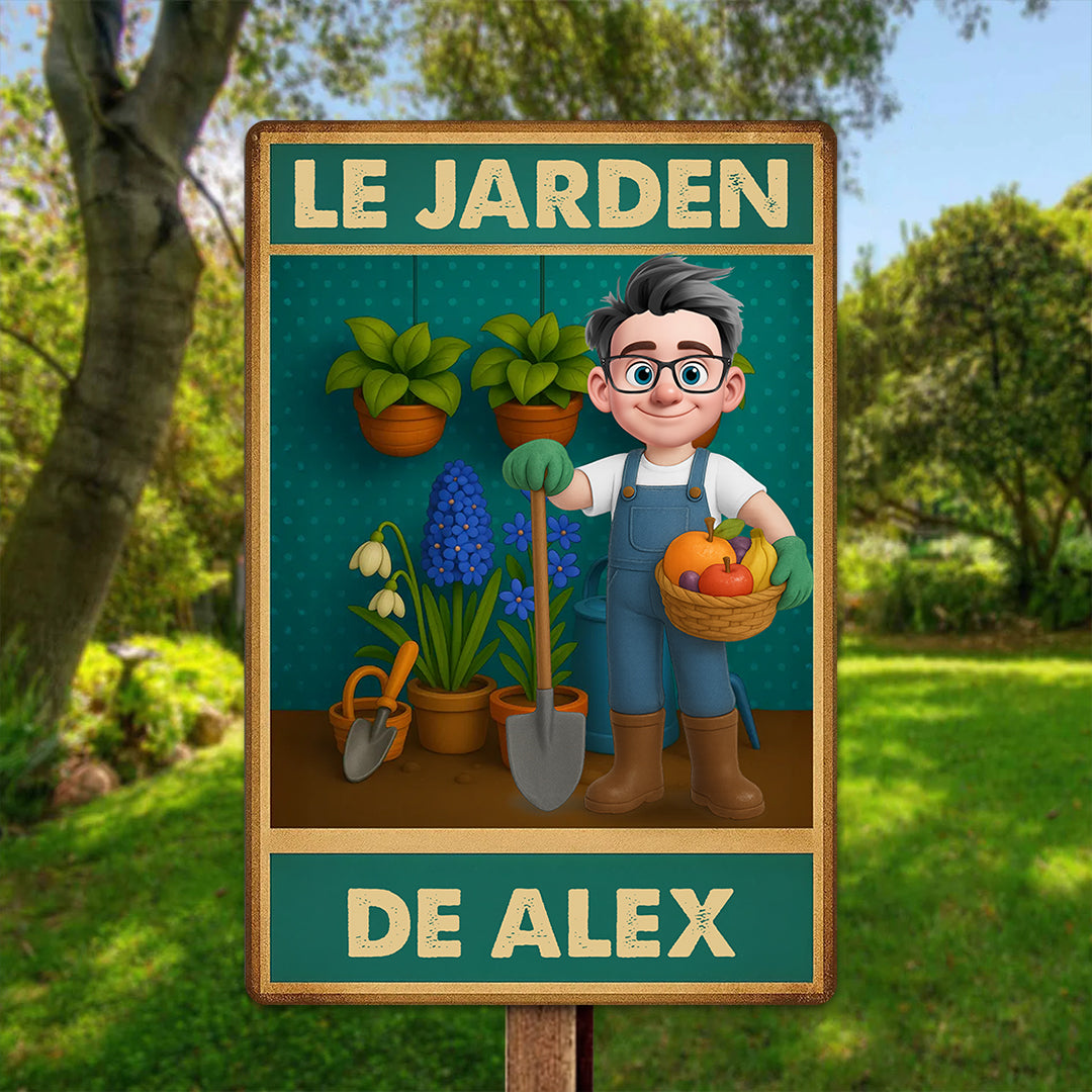 Le Jardin De  – Plaque En Métal Personnalisée