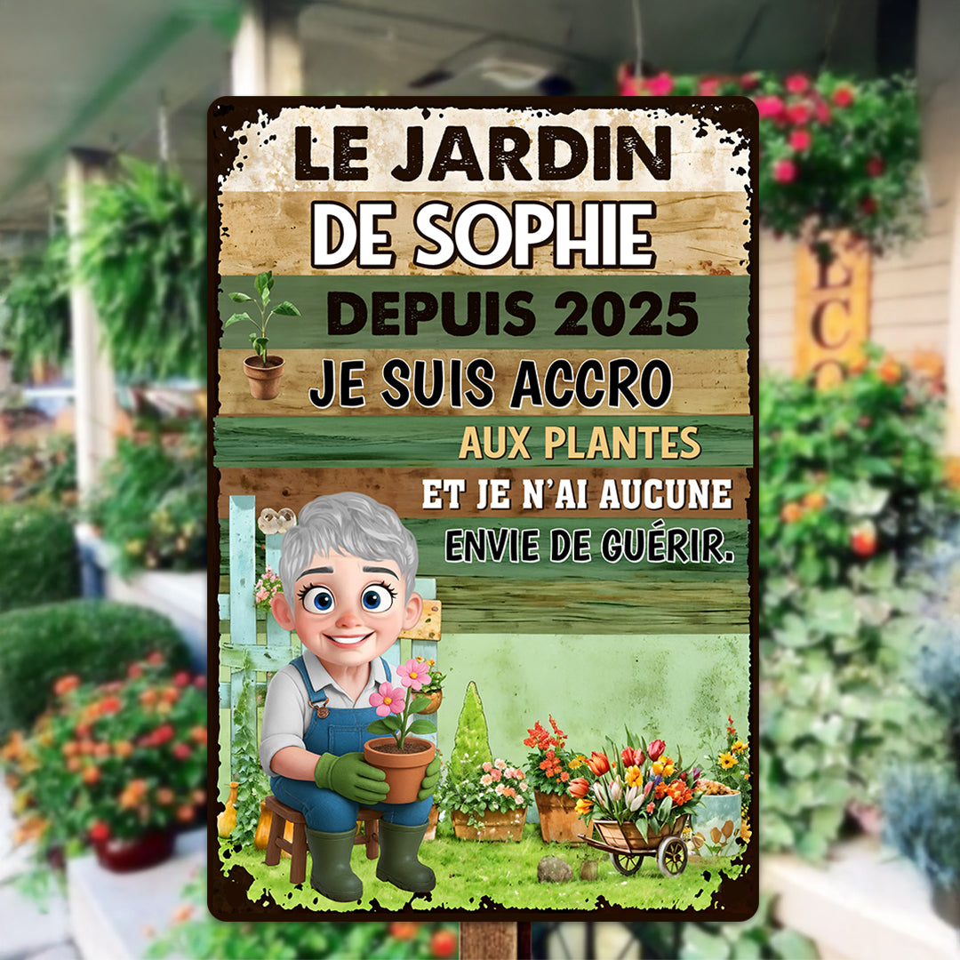 Je Suis Accro Aux Plantes – Plaque En Métal Personnalisée