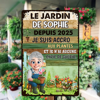 Je Suis Accro Aux Plantes – Plaque En Métal Personnalisée
