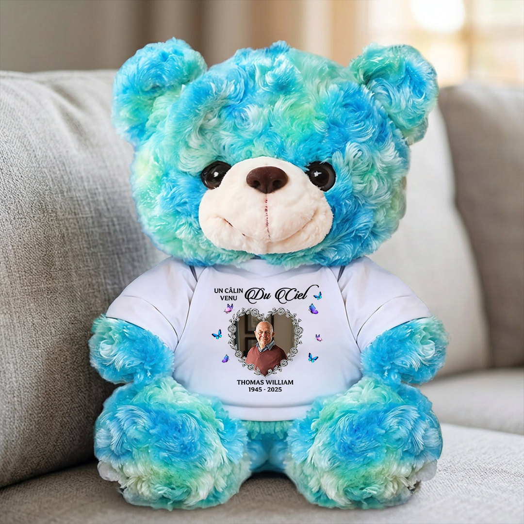 Serre Cet Ourson Souvenir - Ours En Peluche en T-shirt Personnalisé avec Photo