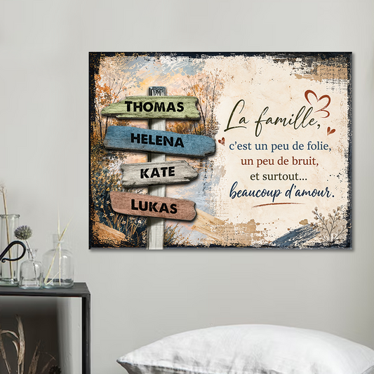 La Famille – Impression Sur Toile Personnalisée - Cadeau Familial