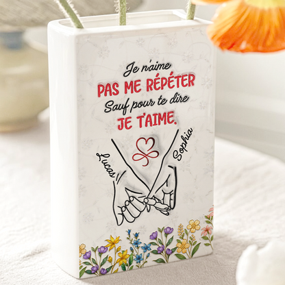 Je n’aime Pas Me Répéter - Vase Livre Personnalisé En Céramique