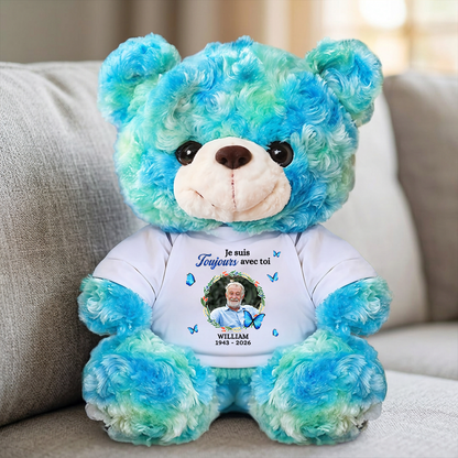 Je Suis Toujours Avec Toi - Ours En Peluche en T-shirt Personnalisé avec Photo