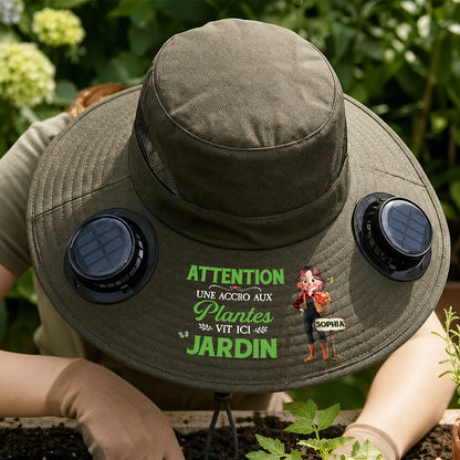 Jardinier De L’année - Chapeau Ventilateur Solaire Personnalisable