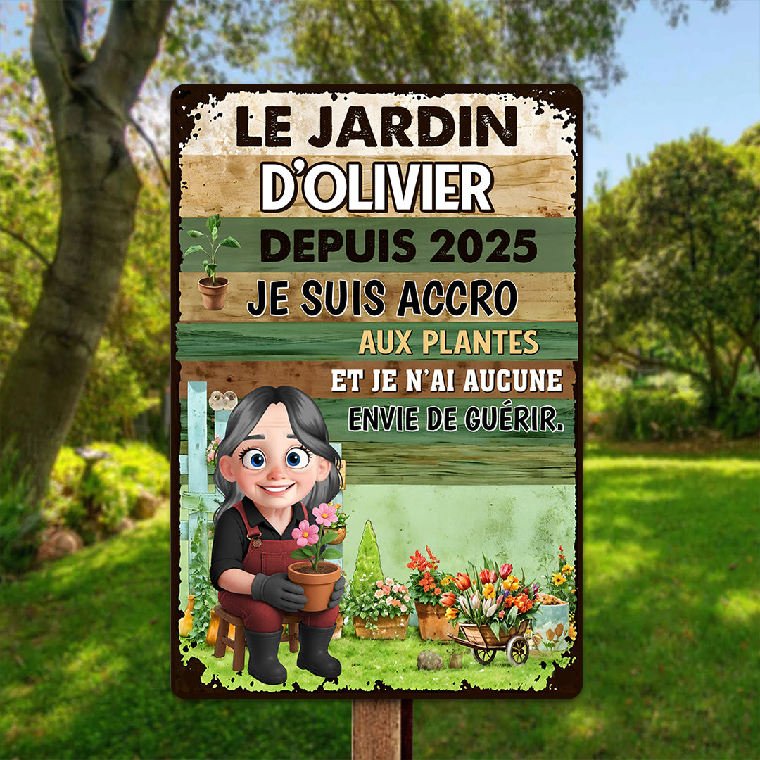 Je Suis Accro Aux Plantes – Plaque En Métal Personnalisée