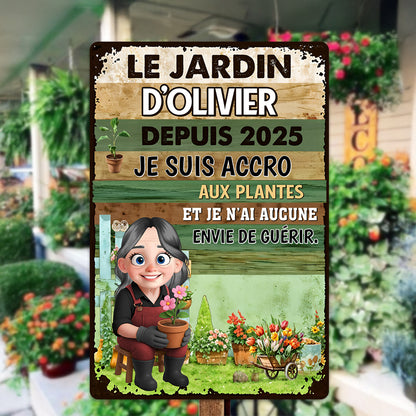 Je Suis Accro Aux Plantes – Plaque En Métal Personnalisée