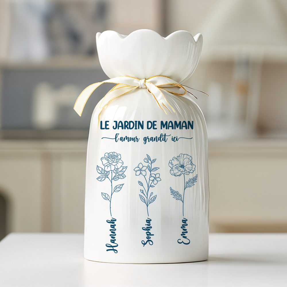 Le Jardin De Maman Mamie - Vase Décoratif Personnalisé Pour La Maison