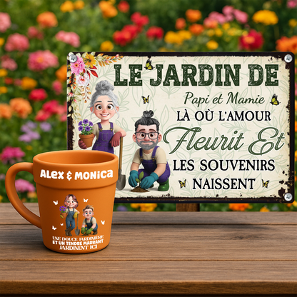 Une Folle Des Plantes Et Un Tendre Marrant Jardinent Ici  – Le Cadeau Personnalisé Idéal Pour Les Amoureux Des Plantes