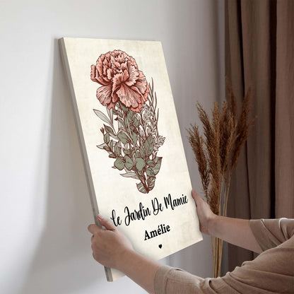 Le Jardin De Mamie – Impression Sur Toile Personnalisée - Cadeau Familial