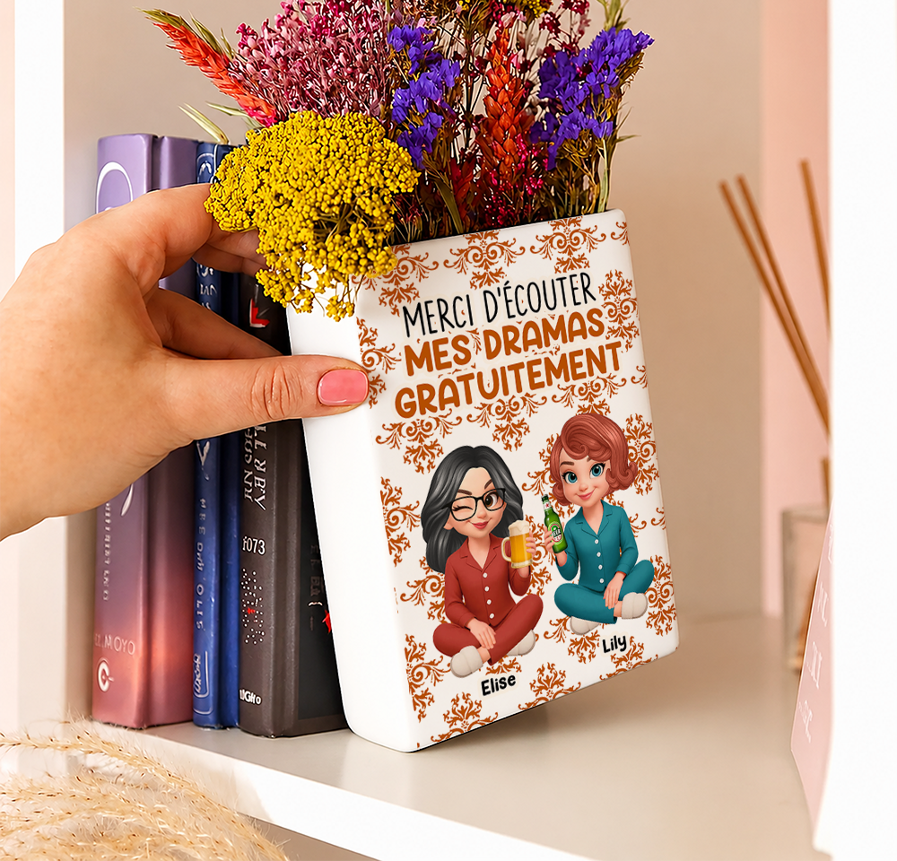 Merci D’écouter Mes Dramas Gratuitement - Vase Livre Personnalisé En Céramique