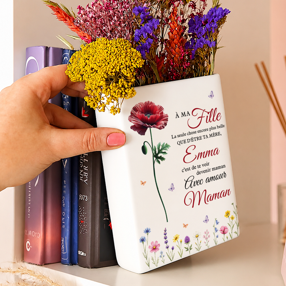 C'Est De Te Voir Devenir Maman - Vase Livre Personnalisé En Céramique