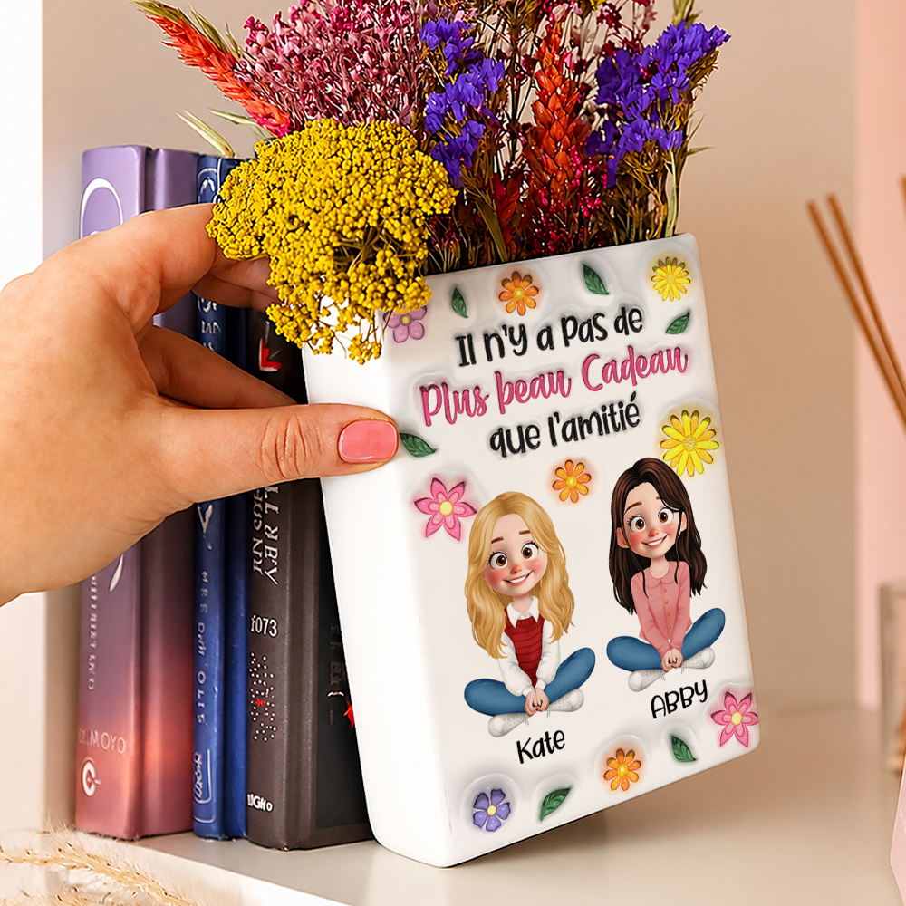 Notre Amitié Est Infinie - Vase Livre Personnalisé En Céramique