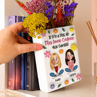 Notre Amitié Est Infinie - Vase Livre Personnalisé En Céramique