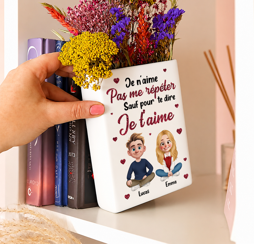 Je n’aime Pas Me Répéter. - Vase Livre Personnalisé En Céramique