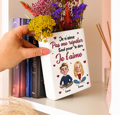 Je n’aime Pas Me Répéter. - Vase Livre Personnalisé En Céramique