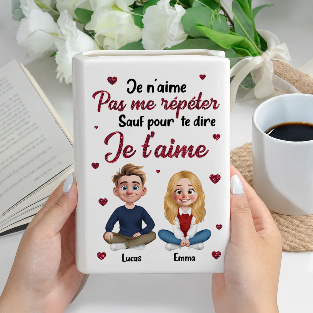 Je n’aime Pas Me Répéter. - Vase Livre Personnalisé En Céramique