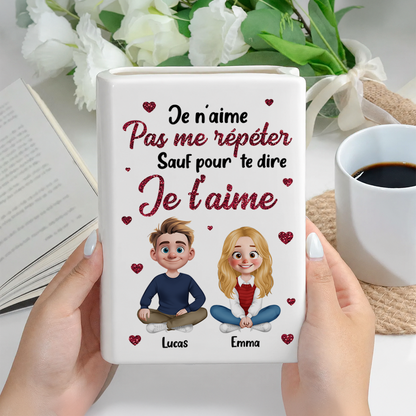 Je n’aime Pas Me Répéter. - Vase Livre Personnalisé En Céramique