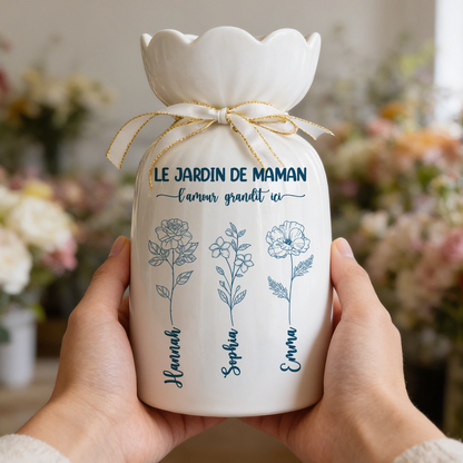 Le Jardin De Maman Mamie - Vase Décoratif Personnalisé Pour La Maison