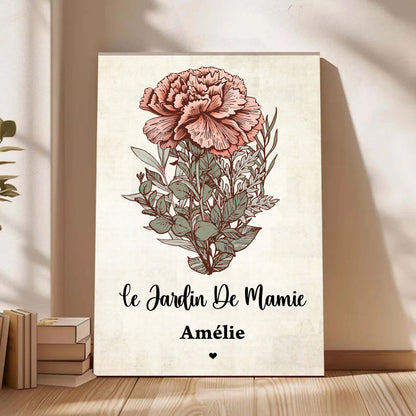 Le Jardin De Mamie – Impression Sur Toile Personnalisée - Cadeau Familial