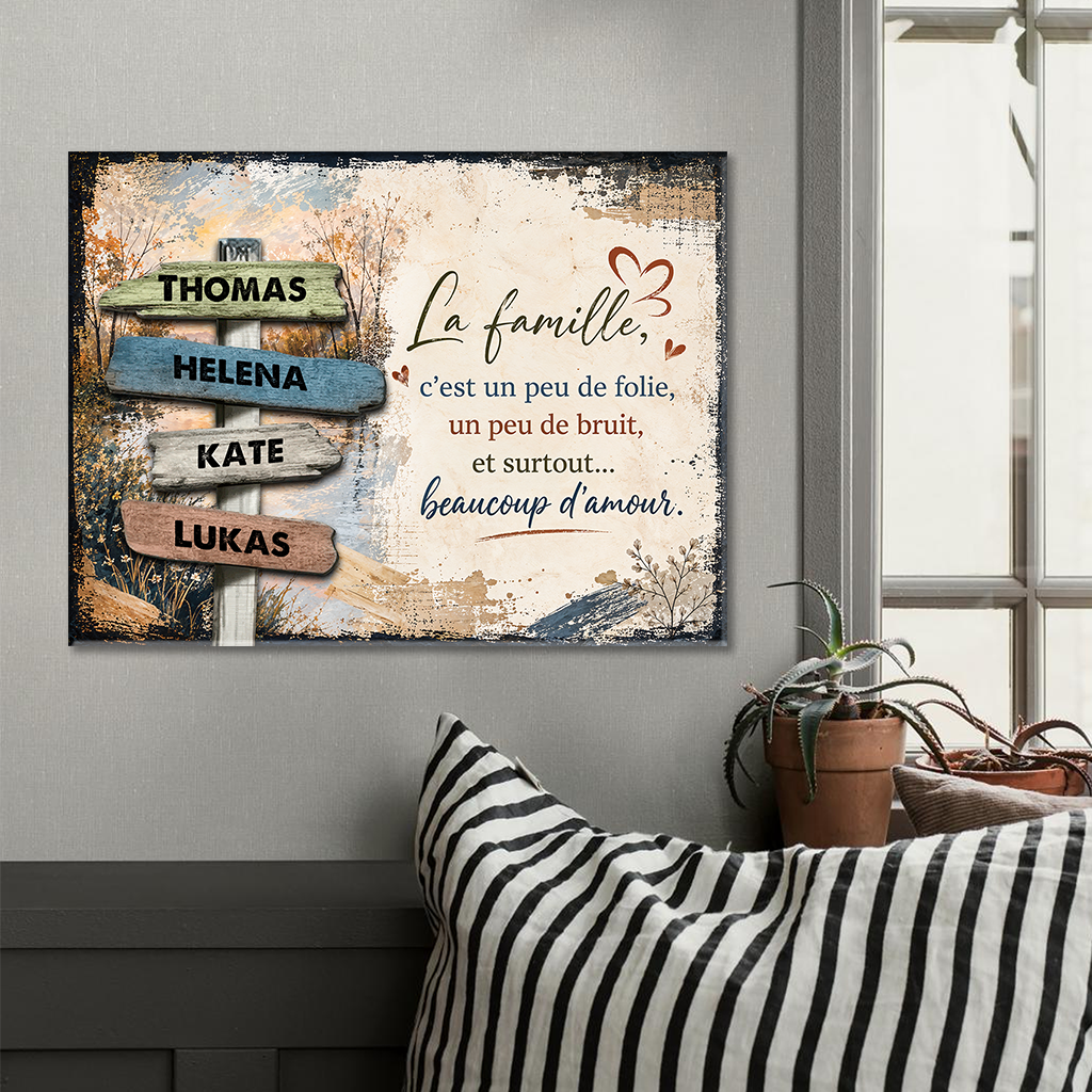 La Famille – Impression Sur Toile Personnalisée - Cadeau Familial
