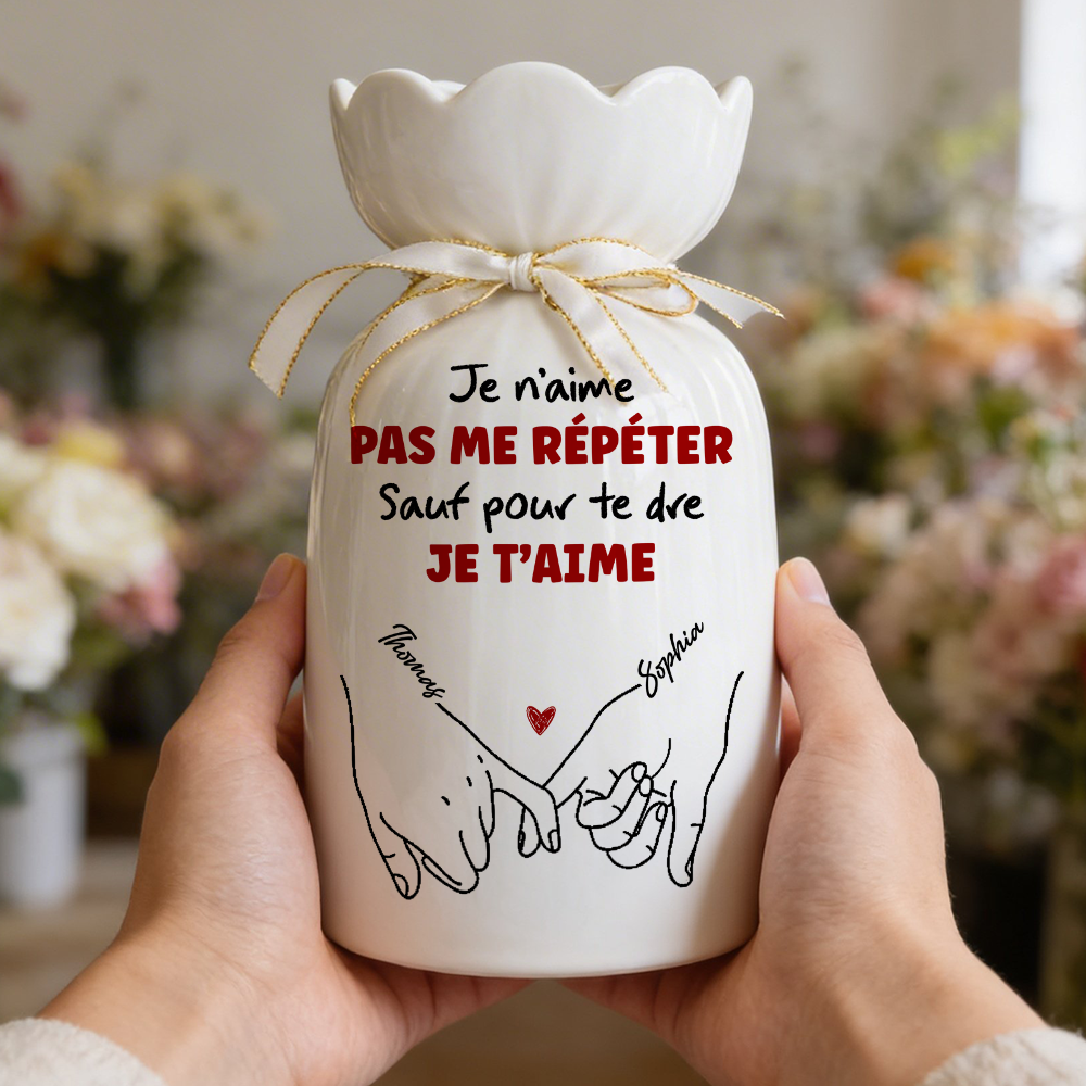 Je N’aime Pas Me Répéter Fleur - Vase Décoratif Personnalisé Pour La Maison