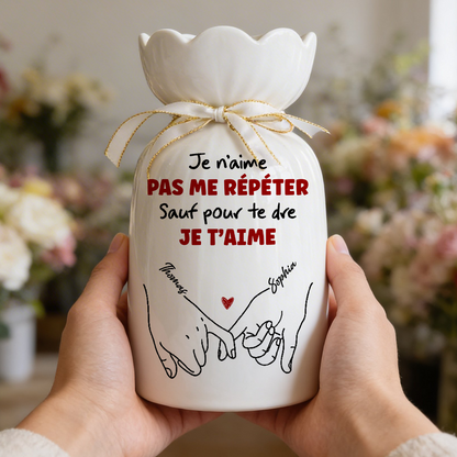 Je N’aime Pas Me Répéter Fleur - Vase Décoratif Personnalisé Pour La Maison