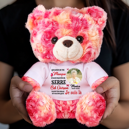 Quand Je Te Manque N'aie Pas Peur- Ours En Peluche en T-shirt Personnalisé avec Photo